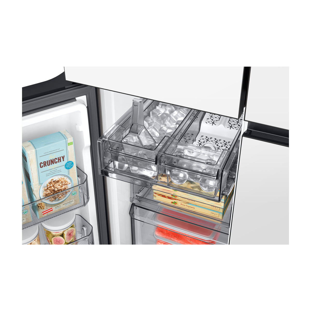 Samsung BESPOKE Refrigeradora Cross Door de 4 Puertas Inverter | Metal Cooling | Triple Cooling | Dual Ice Maker | Beverage Center | 28.95p3 | Clean White