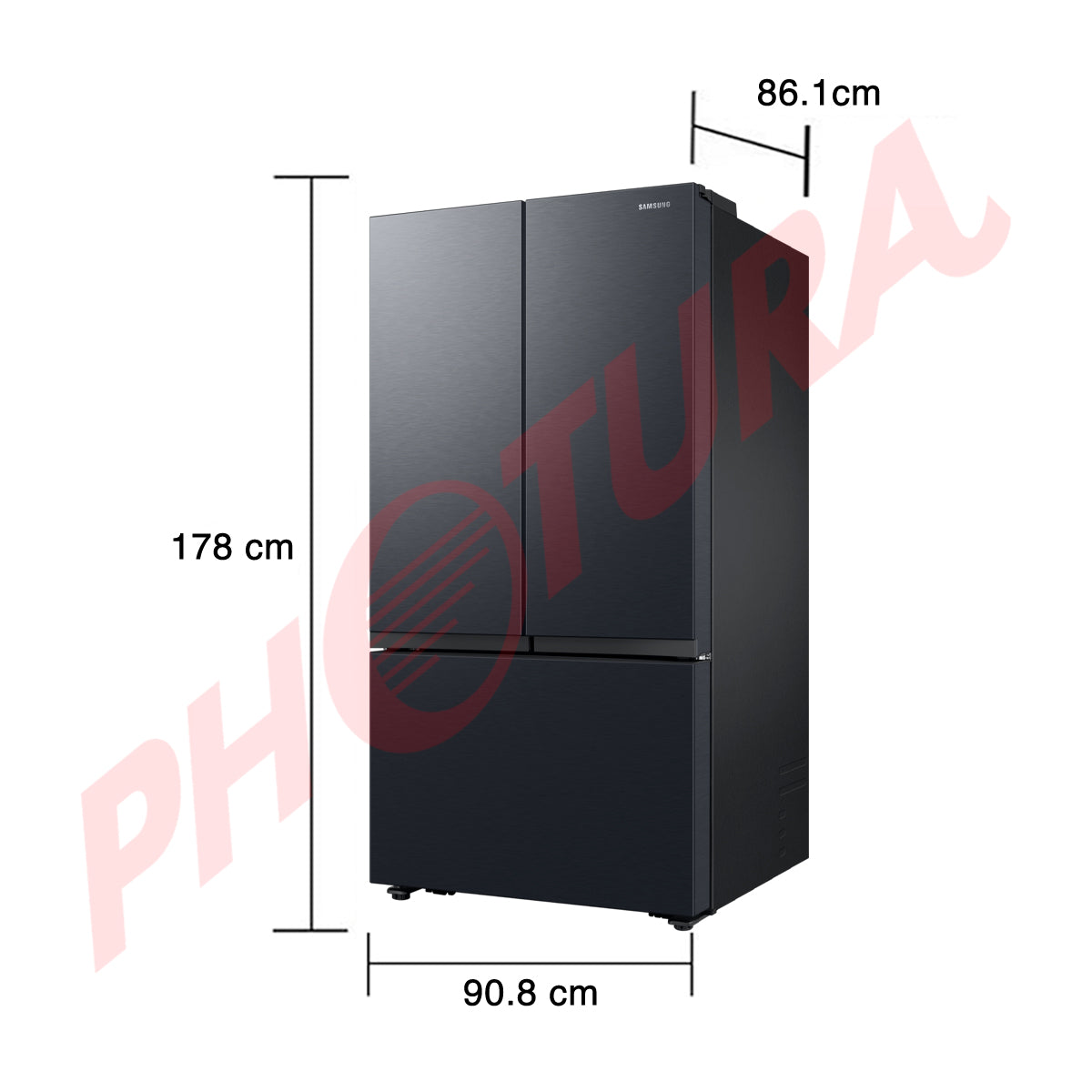 Samsung Refrigeradora French Door Digital Inverter de 3 Puertas | All-Around Cooling | SpaceMax | Dual Ice Maker | 31.18p3 | Negro
