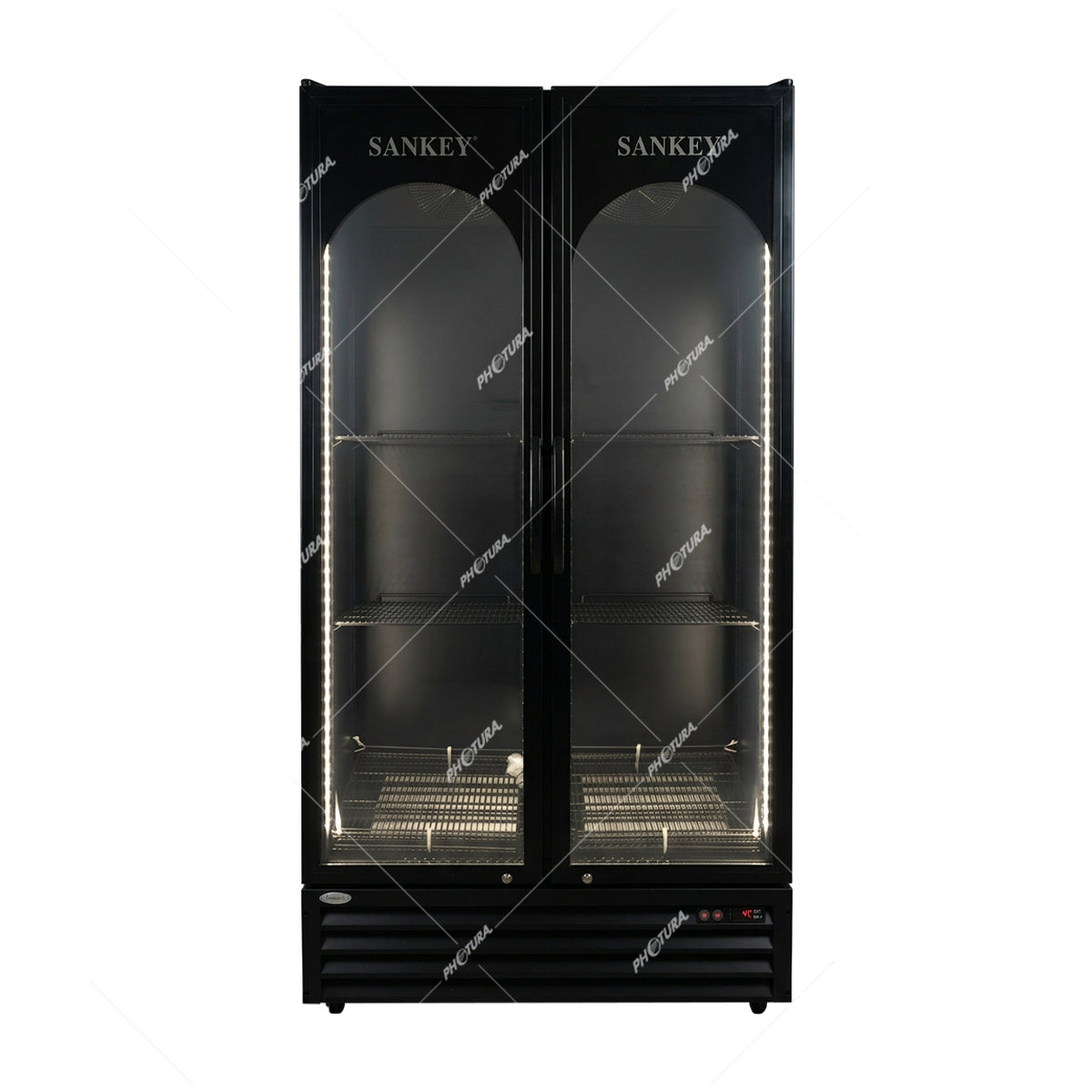 Sankey Vitrina Comercial de 2 Puertas | Cierre Automático | Seguridad con Llave | 16.88p3