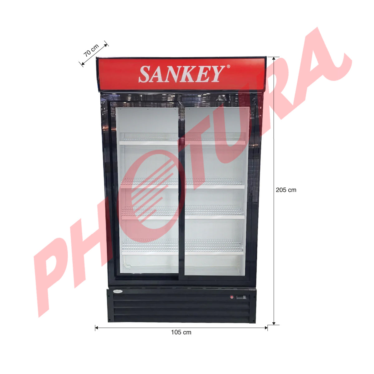 Sankey Vitrina Comercial de 2 Puertas | Cierre Automático | Seguridad con Llave | 35.32p3