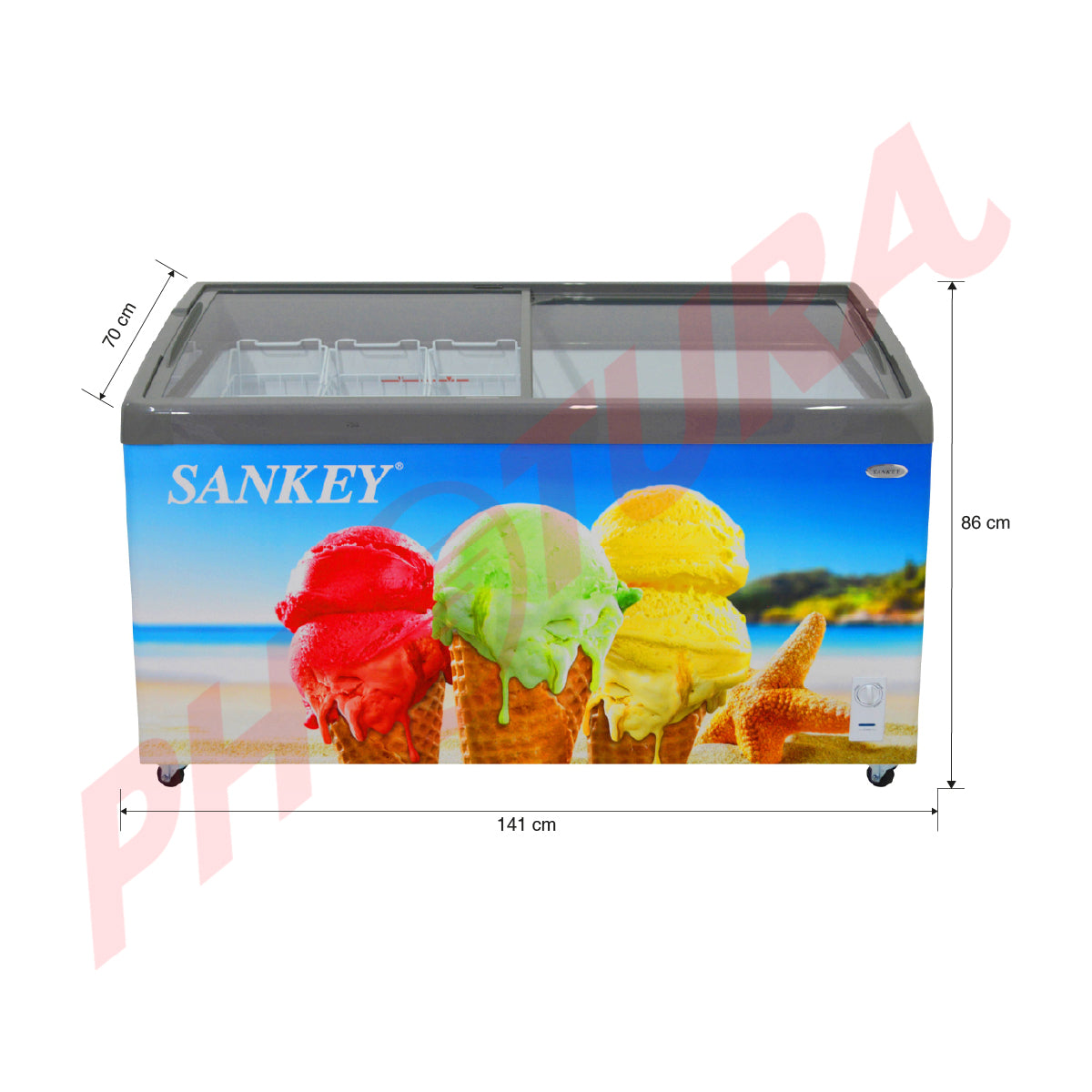 Sankey Congelador Comercial Horizontal de 10.74p3 | Azul