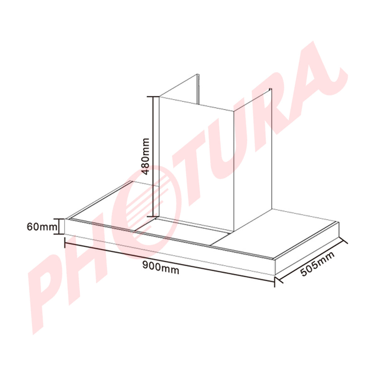 Sankey Extractor de Grasa de 90cm | Tipo Chimenea | 2 Filtros de Aluminio | 800m3/H | Negro