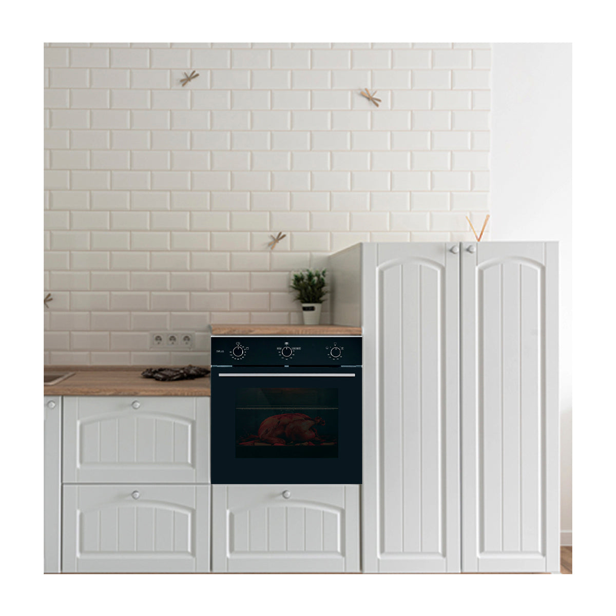 Drija Roma 76 Gas Grill Horno Multifuncional Empotrable a Gas | Puerta de Triple Vidrio | 250°C