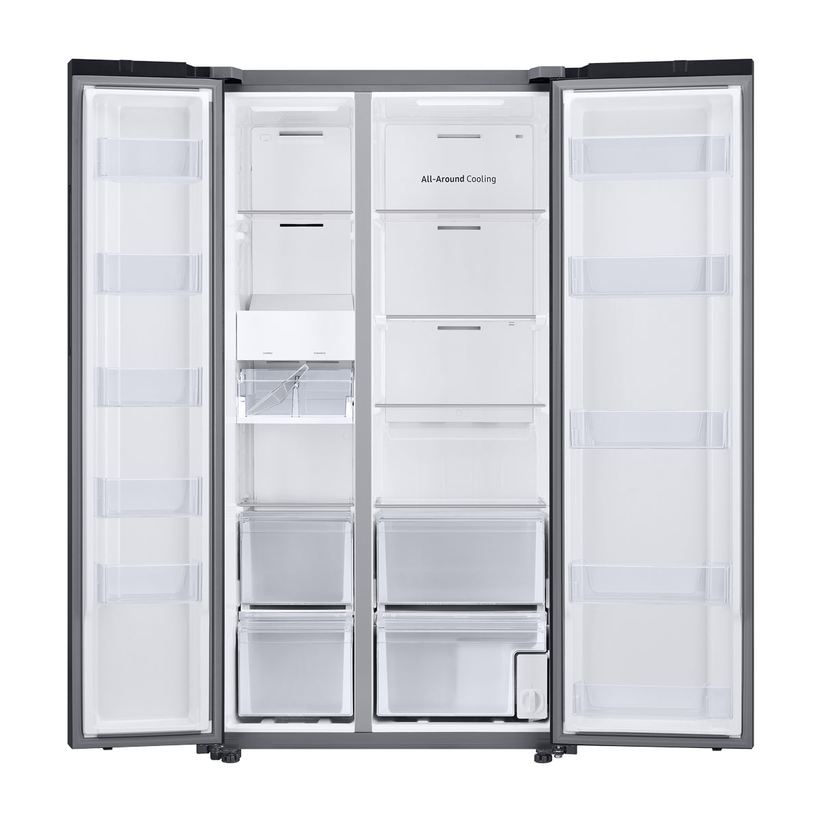 Samsung BESPOKE Refrigeradora Side By Side Digital Inverter | All Around Cooling | SpaceMax | Dual Ice Maker | 22.6p3 | Satin Gray Clean White