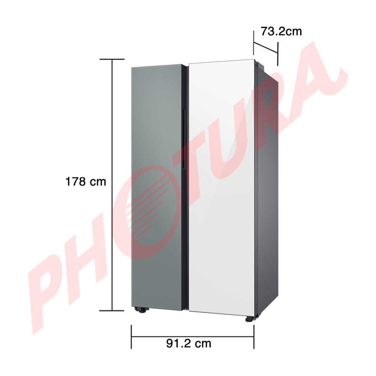 Samsung BESPOKE Refrigeradora Side By Side Digital Inverter | All Around Cooling | SpaceMax | Dual Ice Maker | 22.6p3 | Satin Gray Clean White