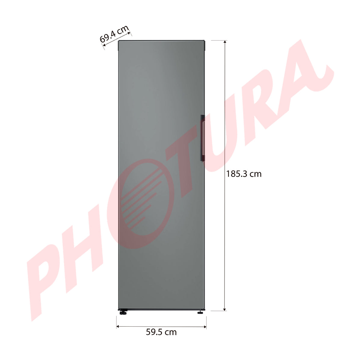 Samsung BESPOKE Congelador Vertical de 1 Puerta Digital Inverter | Modulos Personalizables | All Around Cooling | Power Freeze | Slim Ice Maker | 11.41p3 | Satin Grey