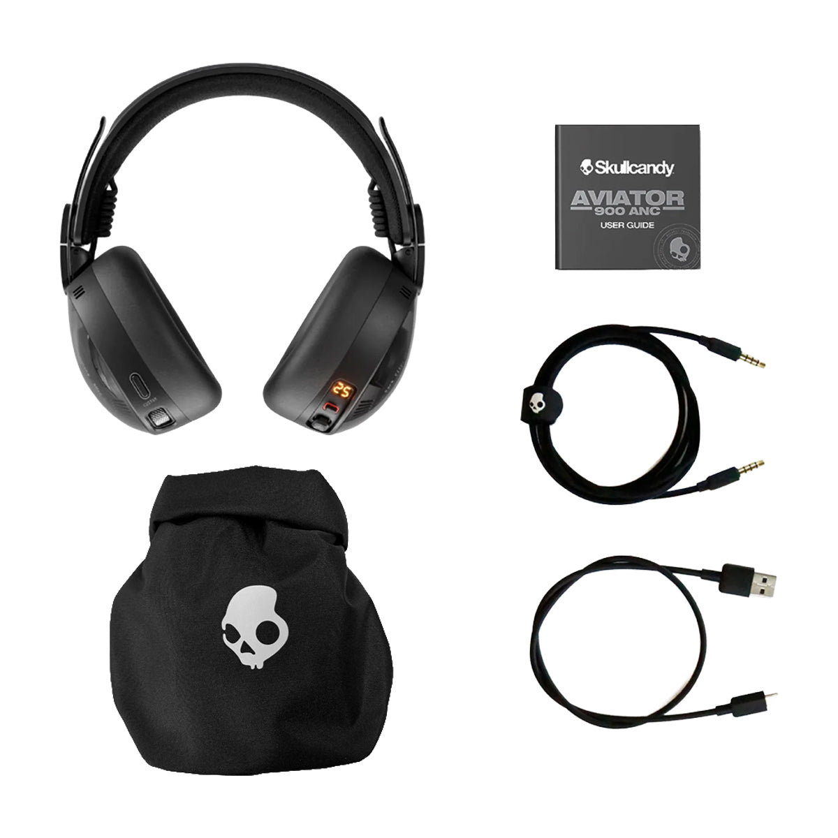 Skullcandy Aviator 900 ANC Audífonos Inalámbricos Bluetooth Over-Ear | Active Noise Cancelling | Negro