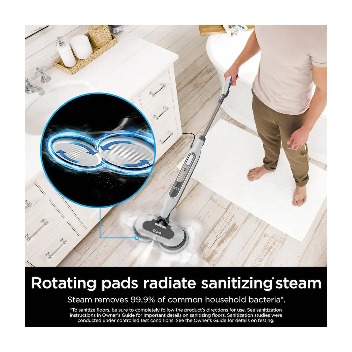Shark Steam & Scrub Trapeador a Vapor | Steam Blaster Technology | 3 Cleaning Modes | Blanco