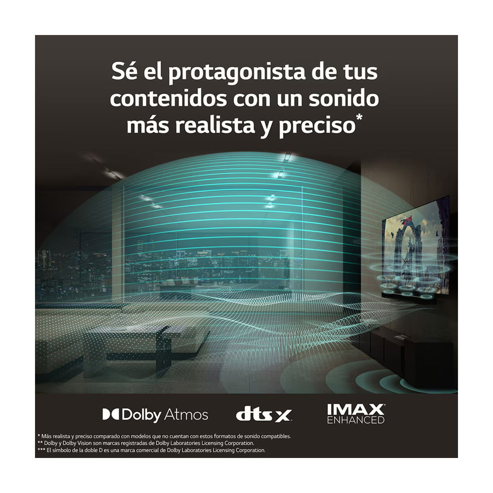 LG Barra de Sonido Bluetooth de 3.1.3 Canales | Subwoofer | Virtual Sound 3D | Sound AI Pro | Dolby Digital Plus | Dolby Atmos | VRR | DTS:X | Wowcast | 400W