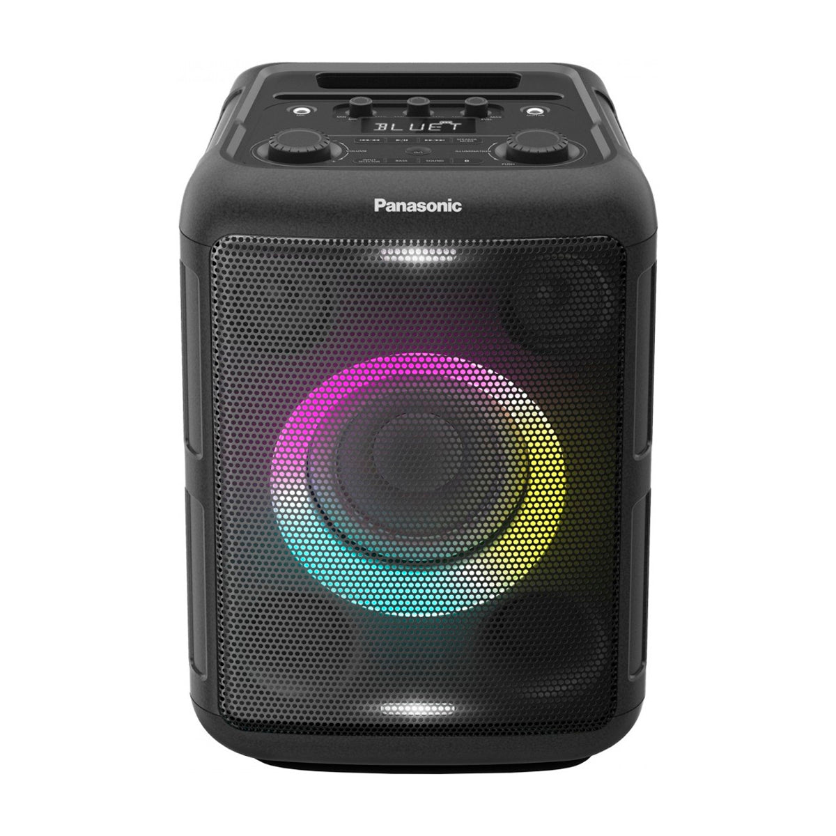 Panasonic Bocina Portátil Bluetooth | Bass Reflex | 9H | Karaoke | Luces LED | Bluetooth | Negro