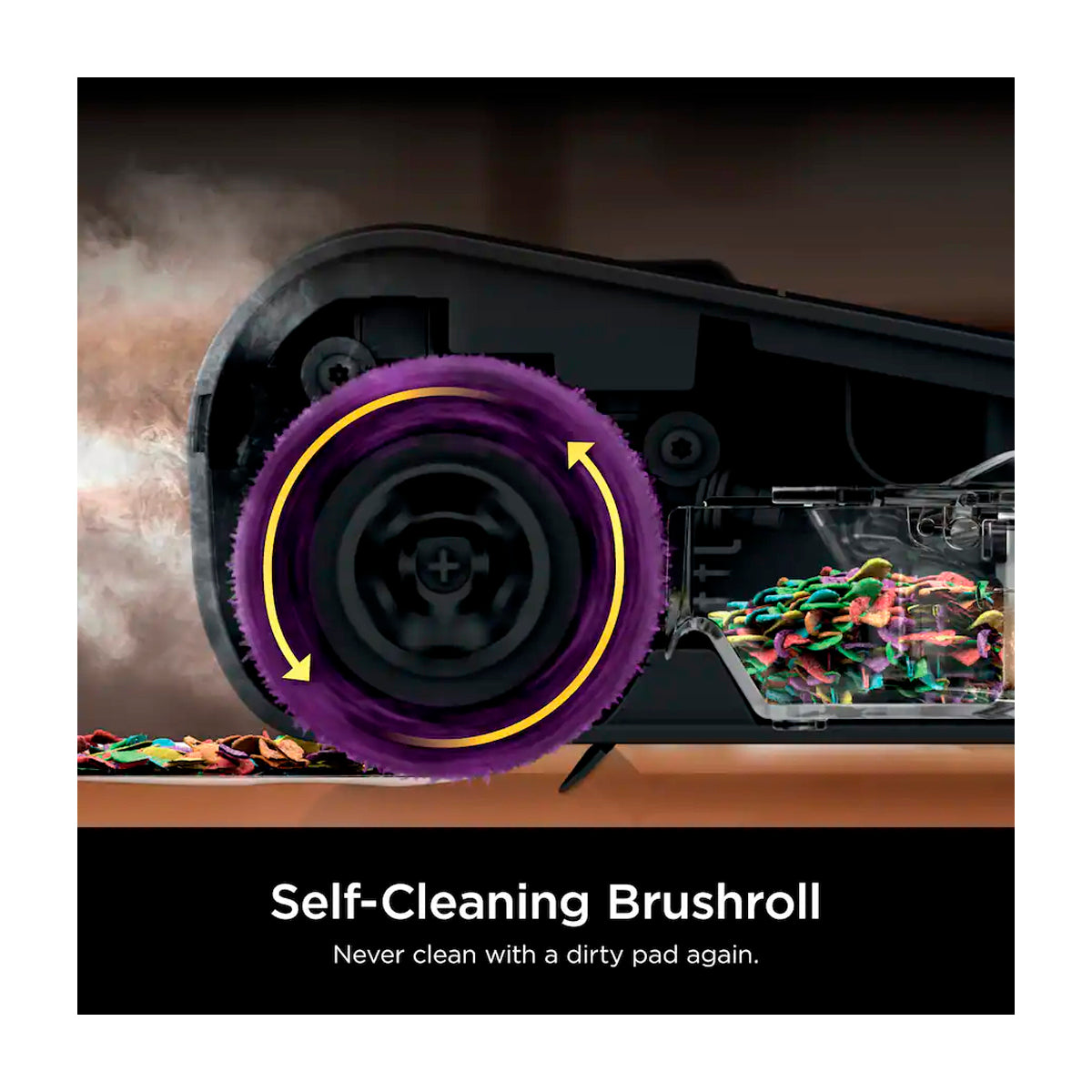 Shark Steam Pickup Trapeador a Vapor 3-en-1 | Aspira | Limpia | Desinfecta | Brushroll | Negro