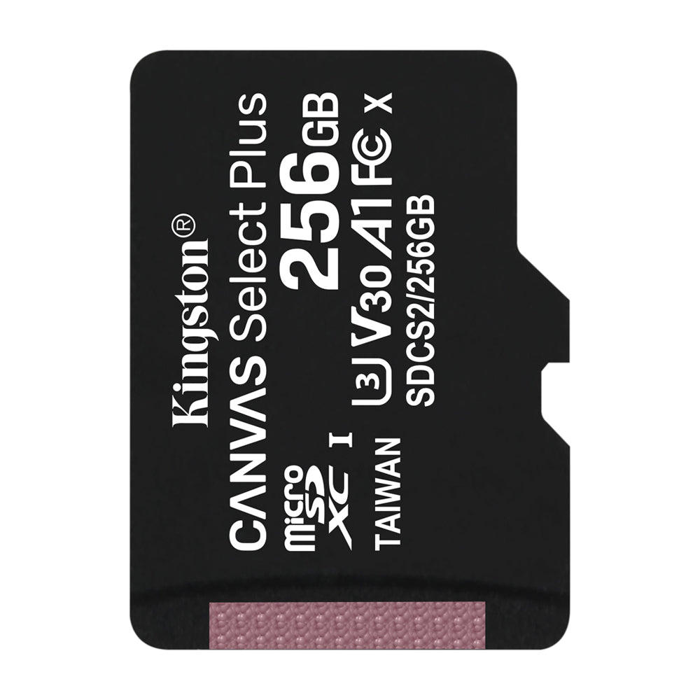 Kingston Memoria Micro SDXC de 256GB + Adaptador | UHS-I | V30 | U3 | Clase 10 | 100MB/s