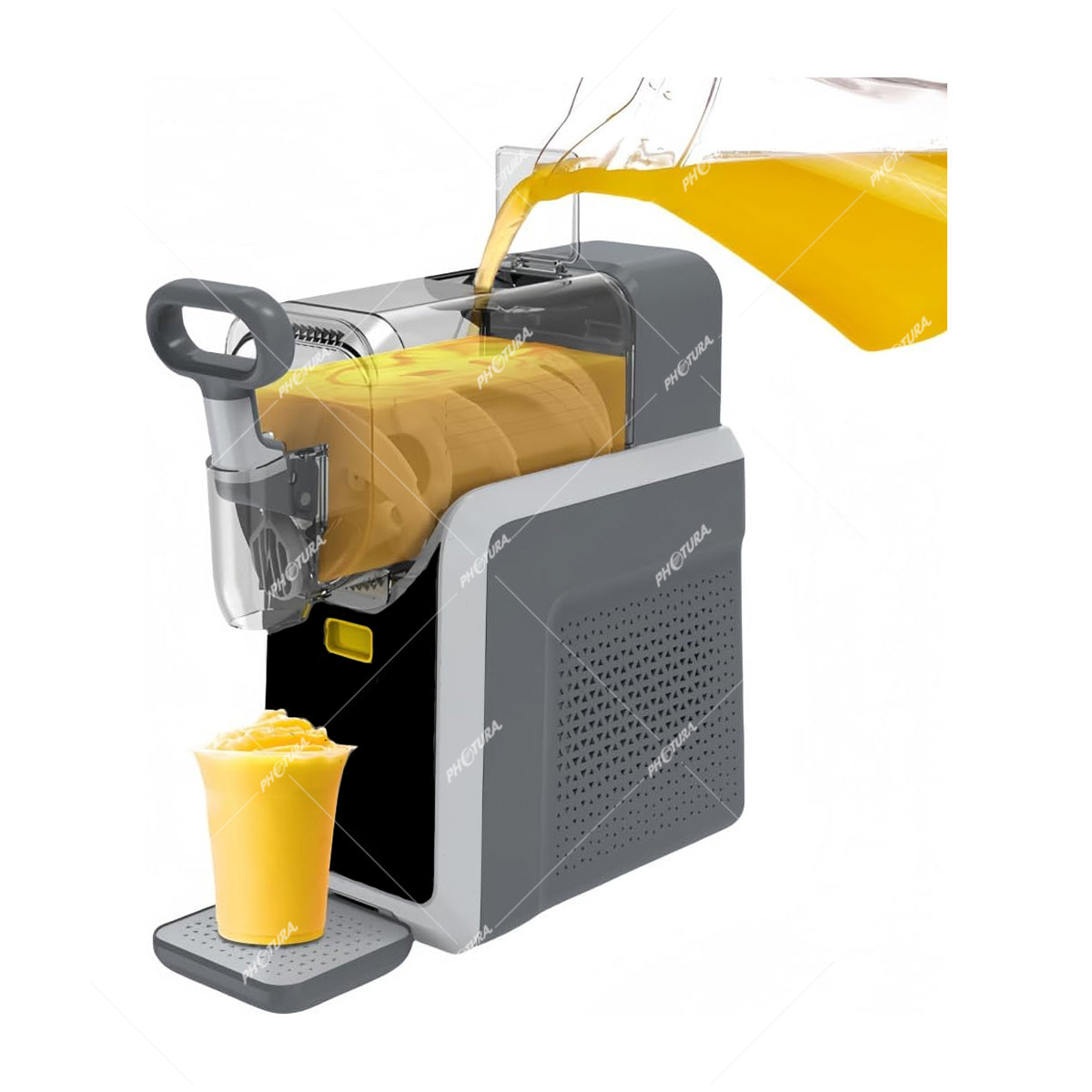Sankey Máquina para Bebidas Congeladas 3-en-1 | Pantalla Táctil | Mango de Autoservicio | Función de Limpieza | Gris