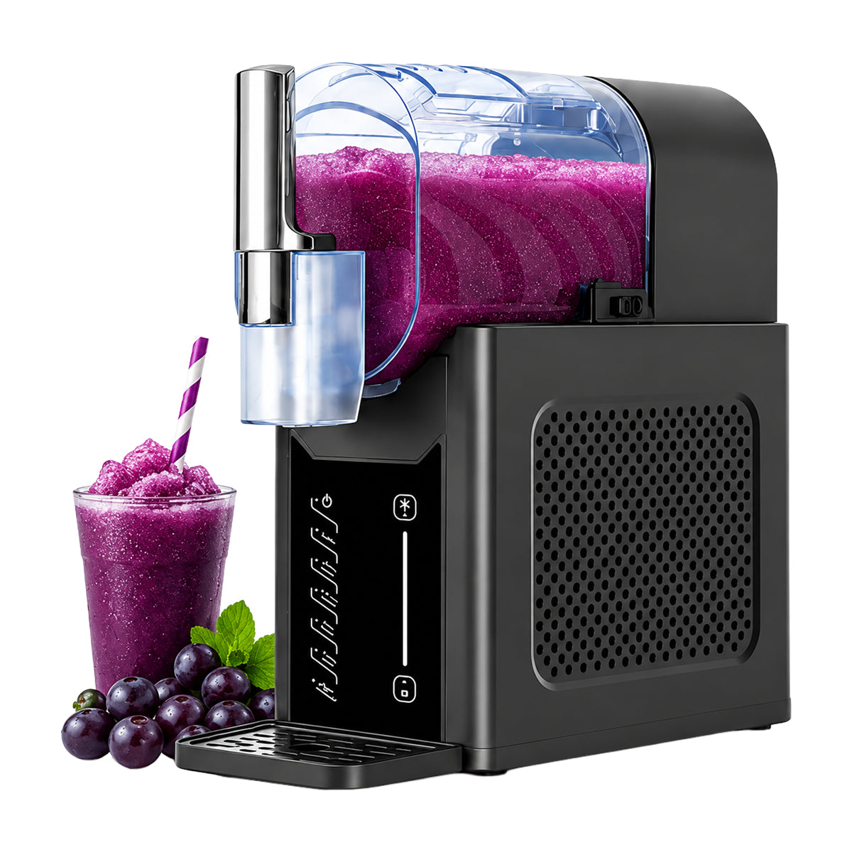 Sankey Máquina para Bebidas Congeladas 3-en-1 | Pantalla Táctil | Mango de Autoservicio | Función de Limpieza | 2L | Gris