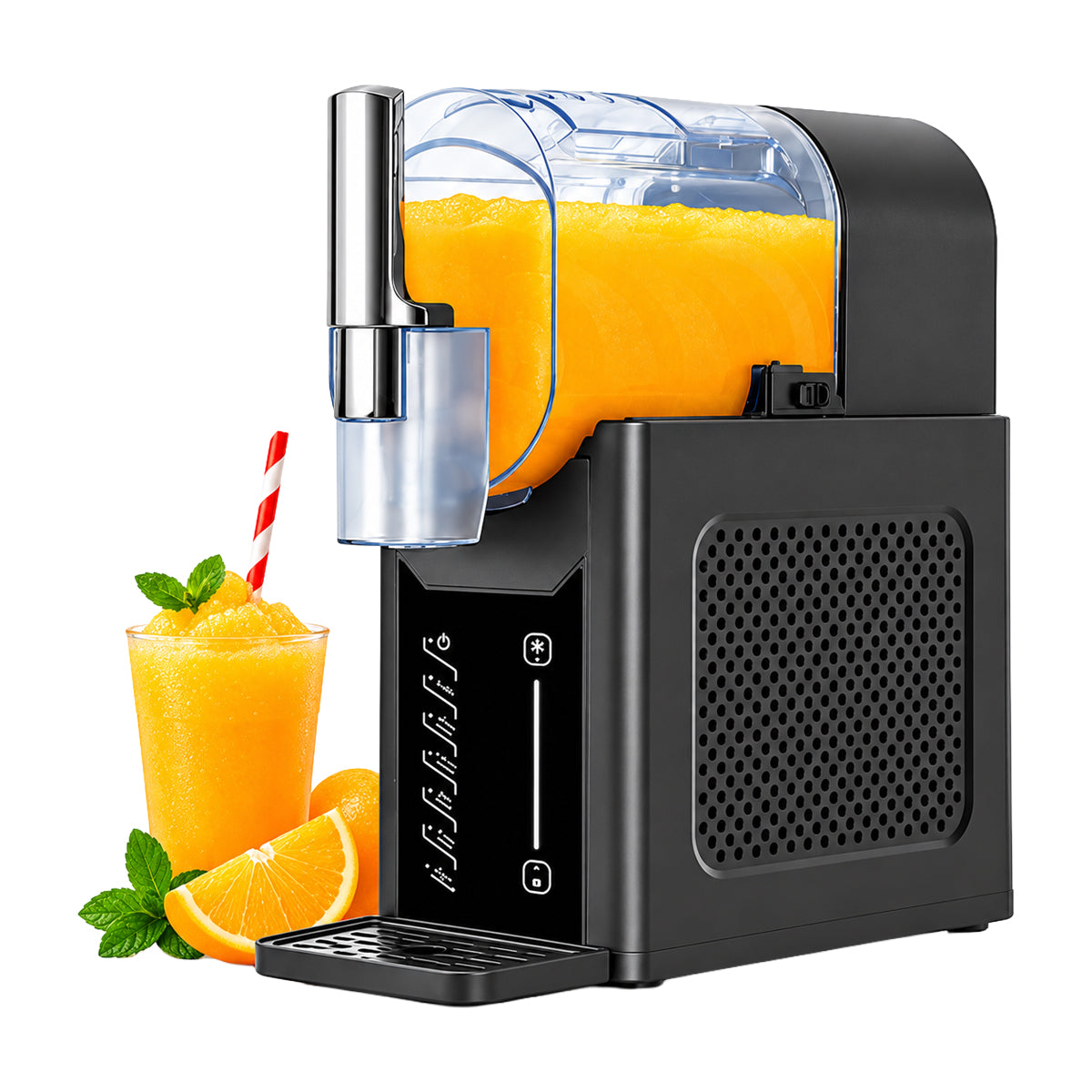 Sankey Máquina para Bebidas Congeladas 3-en-1 | Pantalla Táctil | Mango de Autoservicio | Función de Limpieza | 2L | Gris
