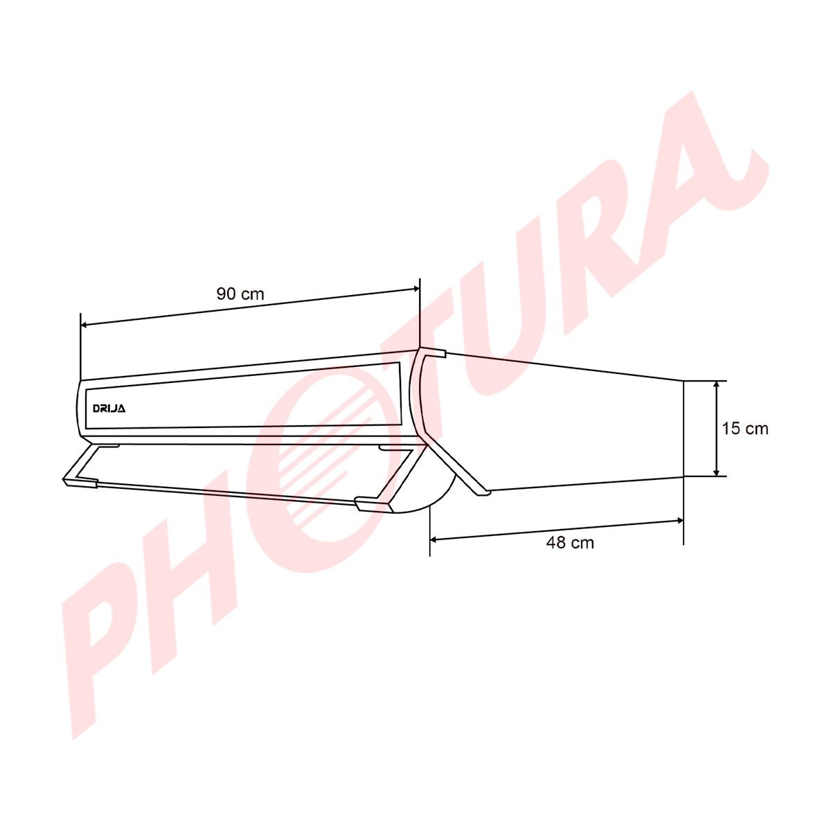 DRIJA Slim Touch 90 Acero Extractor de Grasa | Tipo Compacto | 3 Velocidades | Panel Táctil | 1 Filtro de Carbón | 3 Filtros de acero inoxidable | 260m3/h | Acero