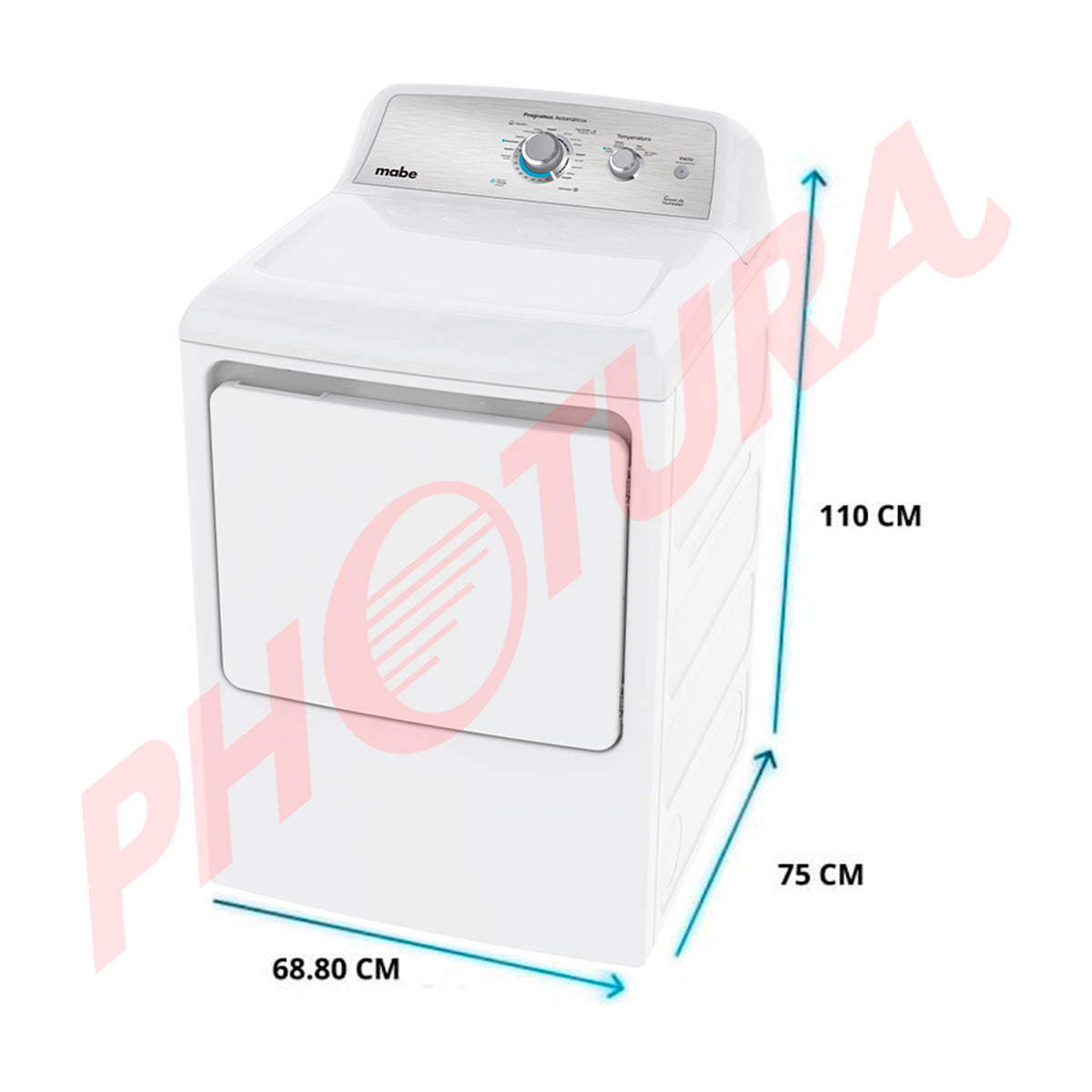 Mabe Secadora a Gas de Carga Frontal | Sistema Long Vent | Puerta Reversible | 22kg