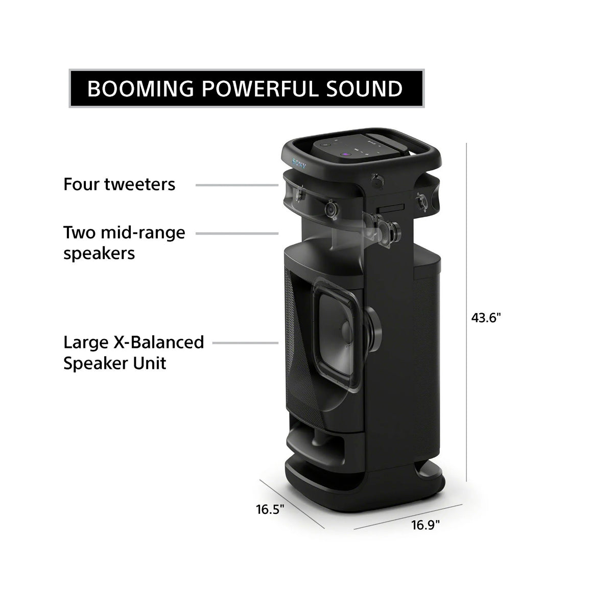 Sony ULT TOWER 10 Equipo de Sonido | LDAC | X-Balanced | Sonido 360° | ULT Bass Boost | Luces LED | Bluetooth