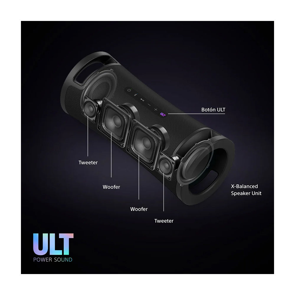 Sony ULT FIELD 7 Bocina Portátil Bluetooth Waterproof | ULT Bass | Luces | 30H | IP67 | Negro