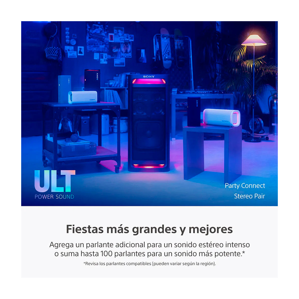 Sony ULT TOWER 9AC Equipo de Sonido | LDAC | X-Balanced | Sonido 360° | ULT Bass Boost | Luces LED | Bluetooth