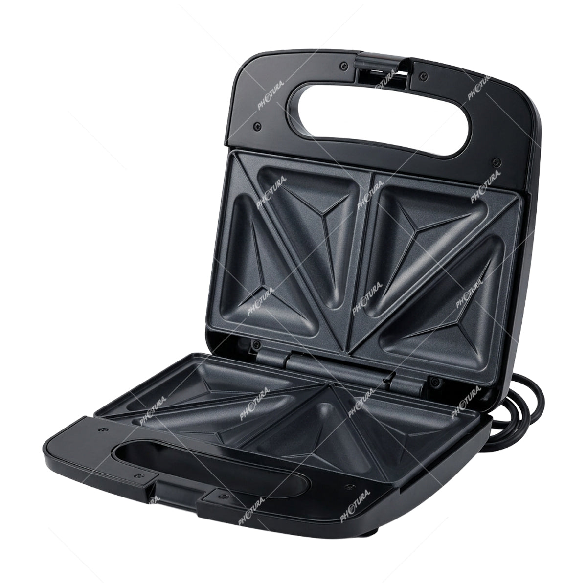 Sankey Sandwichera | Antiadherente | Mango con Aislamiento Térmico | Negro Plateado