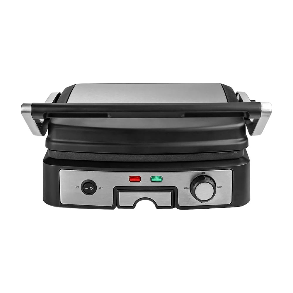 Sankey Sandwichera Panini Grill | Tapa Flotante Ajustable | Regulador de Temperatura | 1500W | Negro Plateado