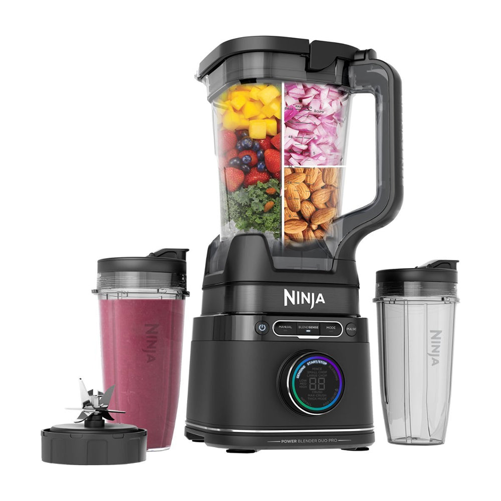 Ninja Detect Power Blender Pro Duo Licuadora de 3 Velocidades | BlendSense | Tecnología Total Crushing | Pulso | 0.71L & 2.1L | 1800W | Negro