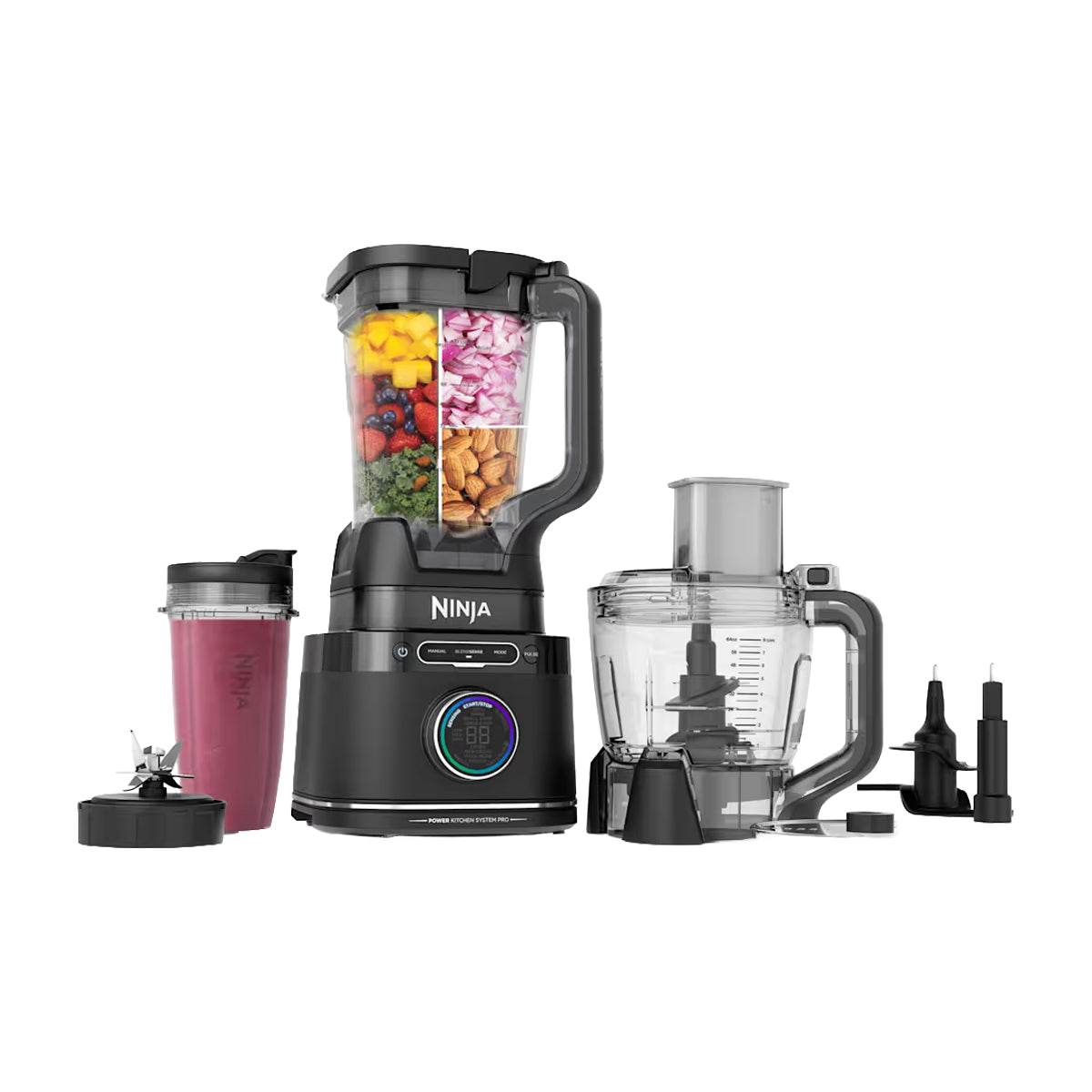 Ninja Detect Power Blender Licuadora de 10 Velocidades | BlendSense | Tecnología Total Crushing | Pulso | Procesador de Alimentos Pro | 0.7L & 2.1L | 1800W | Negro