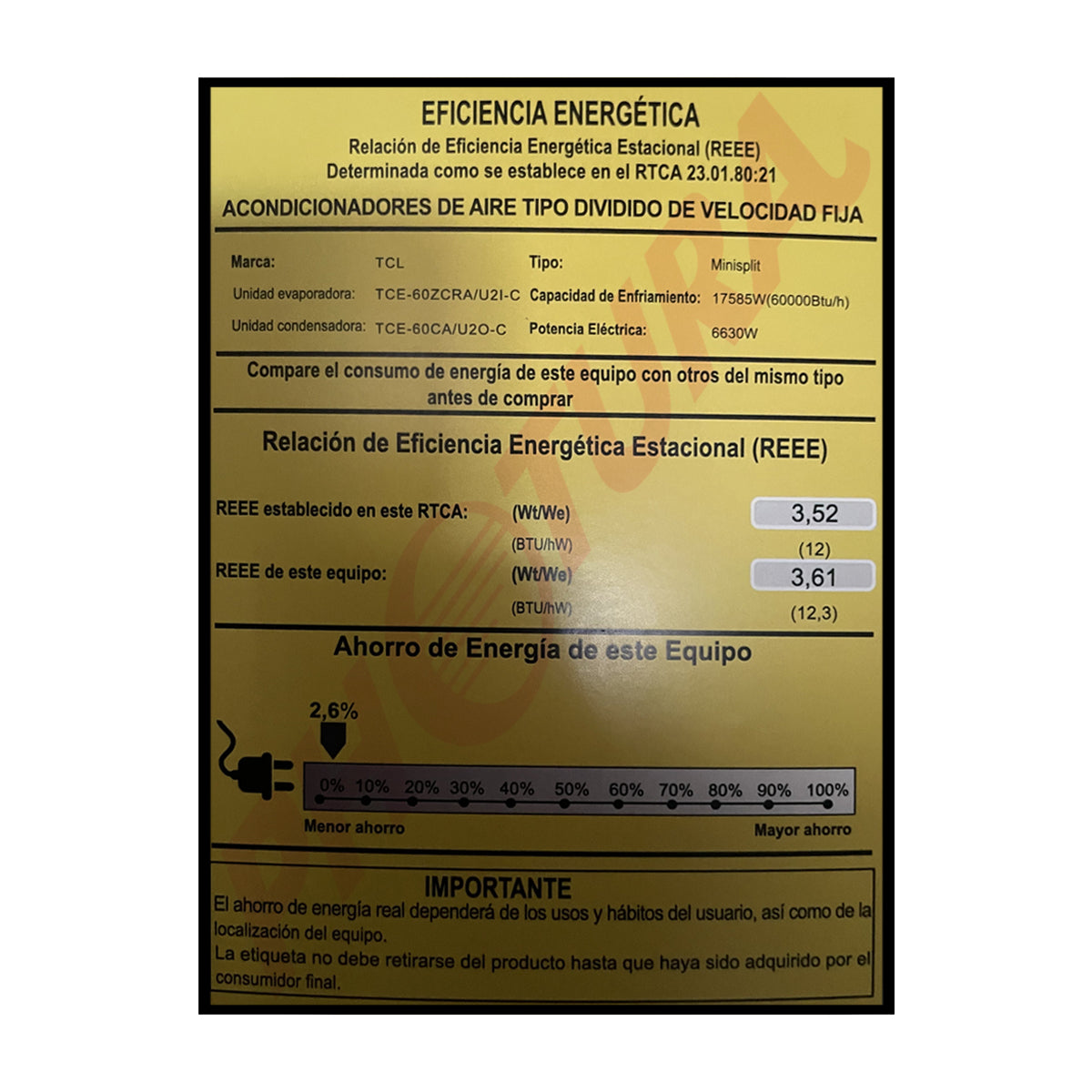 TCL Aire Acondicionado Piso/Techo Comercial 60,000 BTU | SEER 12.3 | Alto Desempeño | Eficiente | 220v