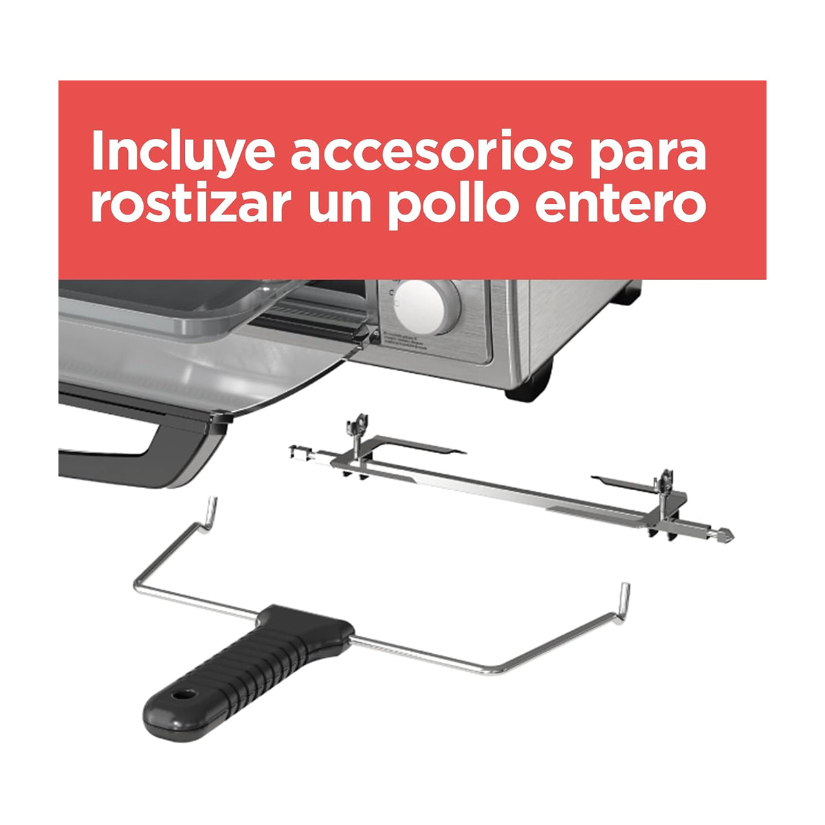 Black & Decker Horno Eléctrico con Freidora de Aire | Tostador | Rostizar | Convección | Acero Inoxidable | Plateado