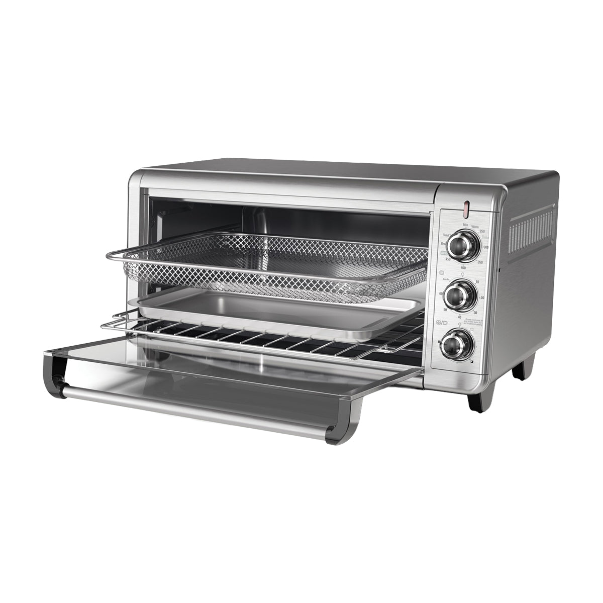 Black & Decker Horno Eléctrico con Freidora de Aire | Tostador | Rostizar | Convección | Acero Inoxidable | Plateado