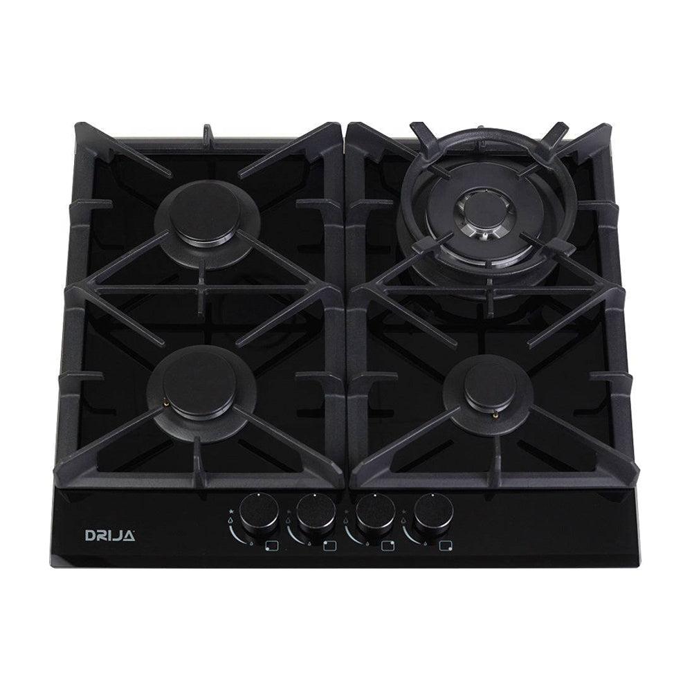 Drija Toscana 60 Pro Estufa Empotrable a Gas de Vidrio Templado | 4 Quemadores | 4 Válvulas de Seguridad