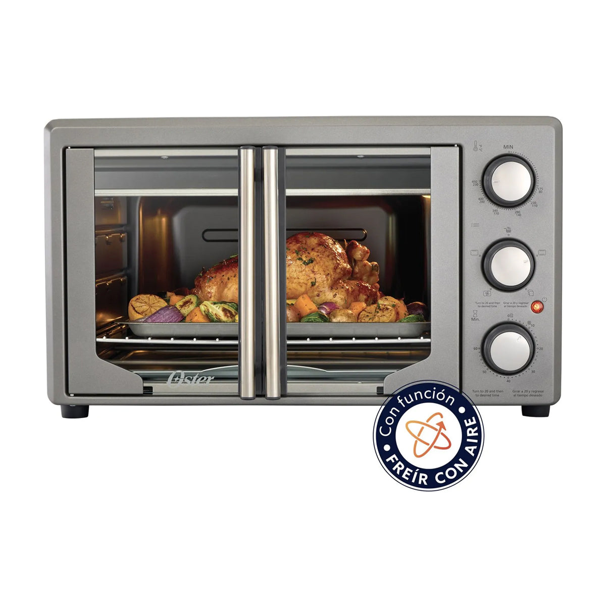 Oster TSSTTV42FDMAFNS Horno Eléctrico de 42L | Freidora de Aire | 5 Funciones | Acero Inoxidable
