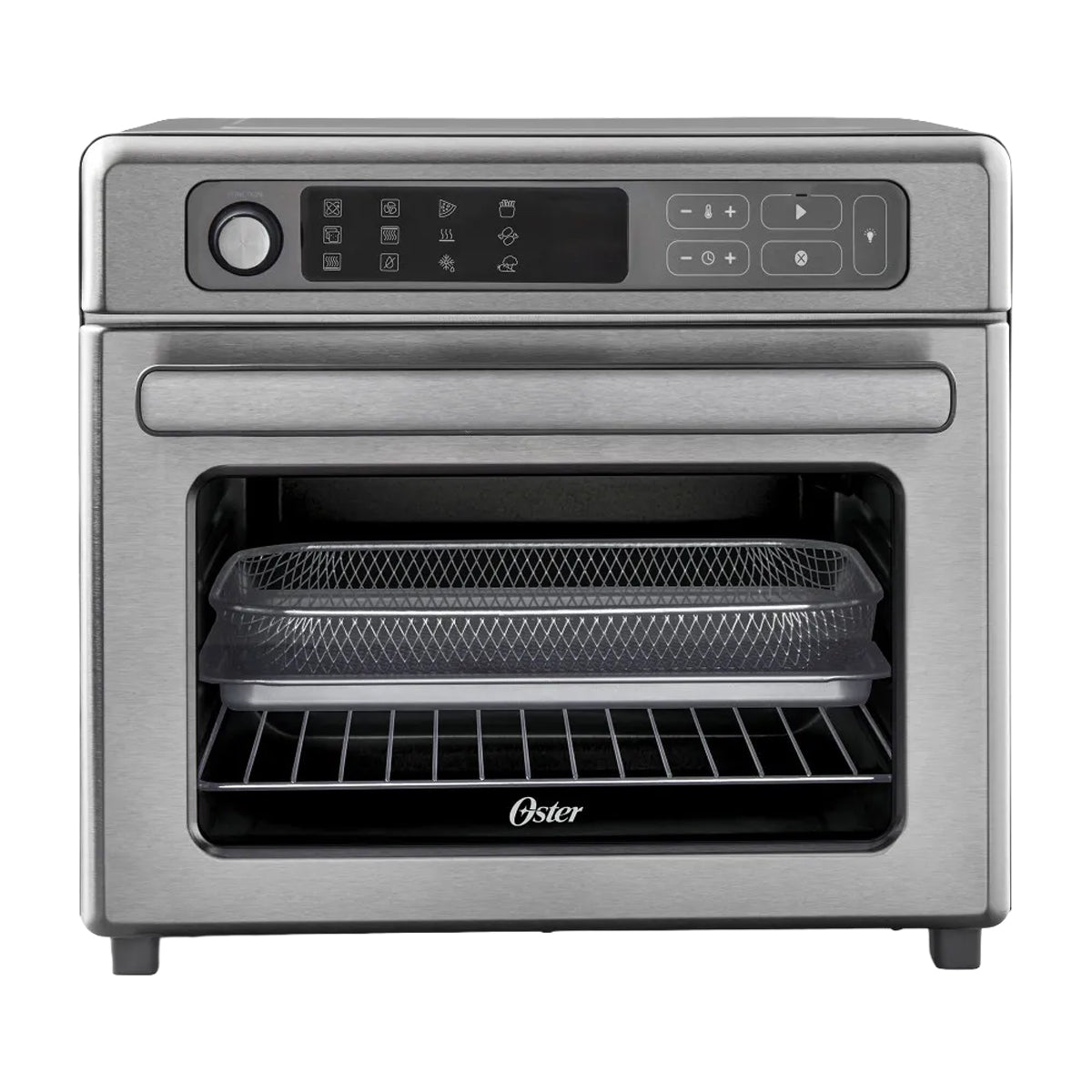 Oster TSSTTVDAF1NS Horno Eléctrico de 22L | Freidora de Aire | 12 Funciones | Plateado