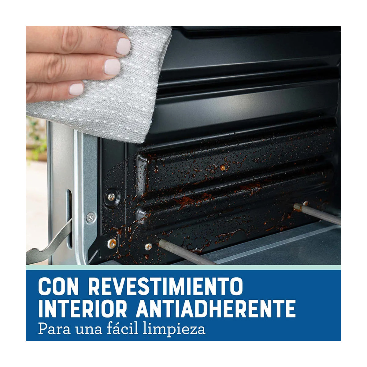 Oster TSSTTVDAF1NS Horno Eléctrico de 22L | Freidora de Aire | 12 Funciones | Plateado