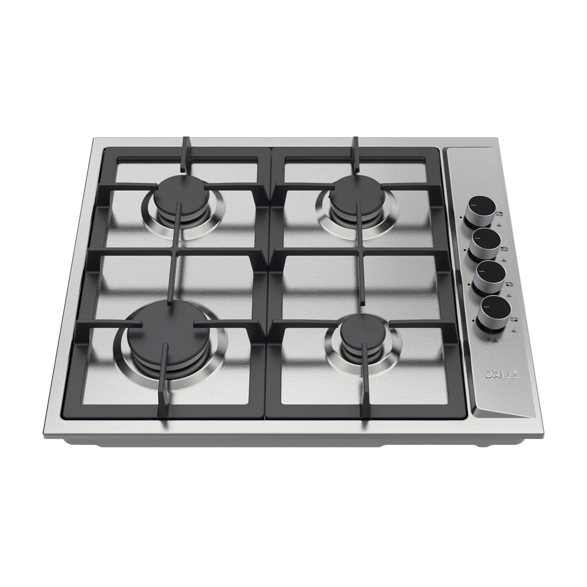 Drija Turin 60 Estufa Empotrable a Gas de Acero Inoxidable | 4 Quemadores | 4 Válvulas de Seguridad