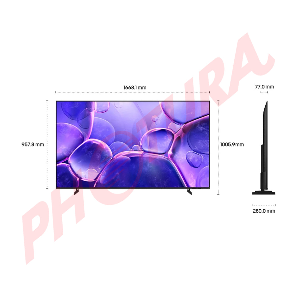 Samsung UN75U8000F Televisor LED Crystal UHD 4K HDR Smart de 75" | Procesador Crystal 4K | 4K AI Upscaling | Motion Xcelerator | Q-Symphony