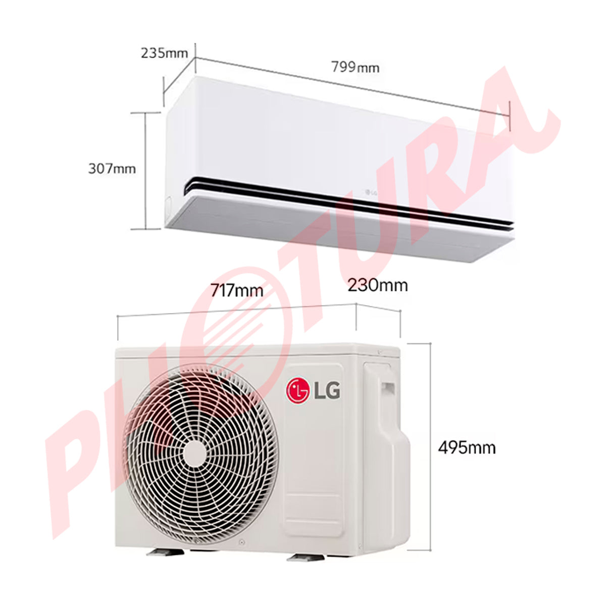 LG Aire Acondicionado Split DUAL Inverter 12,000 BTU | SEER 21.8 | DUALCOOL | WiFi | ThinQ | AI Air | Soft Air | kW Manager | Auto Clean+ | 220v