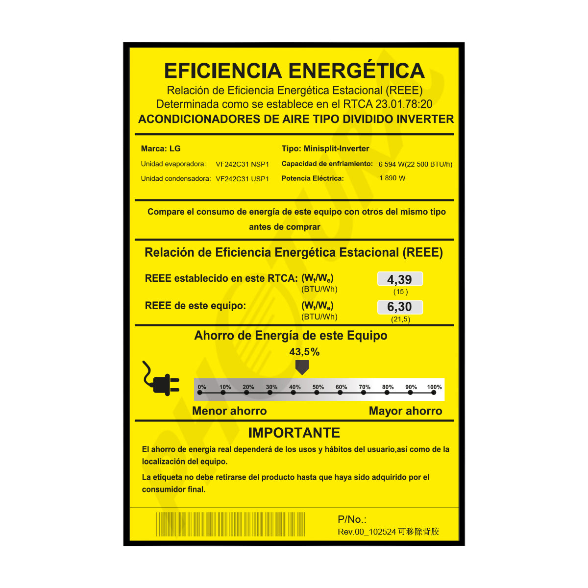 LG Aire Acondicionado Split Dual Inverter 22,500 BTU | SEER 21.5 | DUALCOOL | Smart ThinQ WiFi | Ionizer | AI Air | Soft Air | Modo Silencioso | 220v