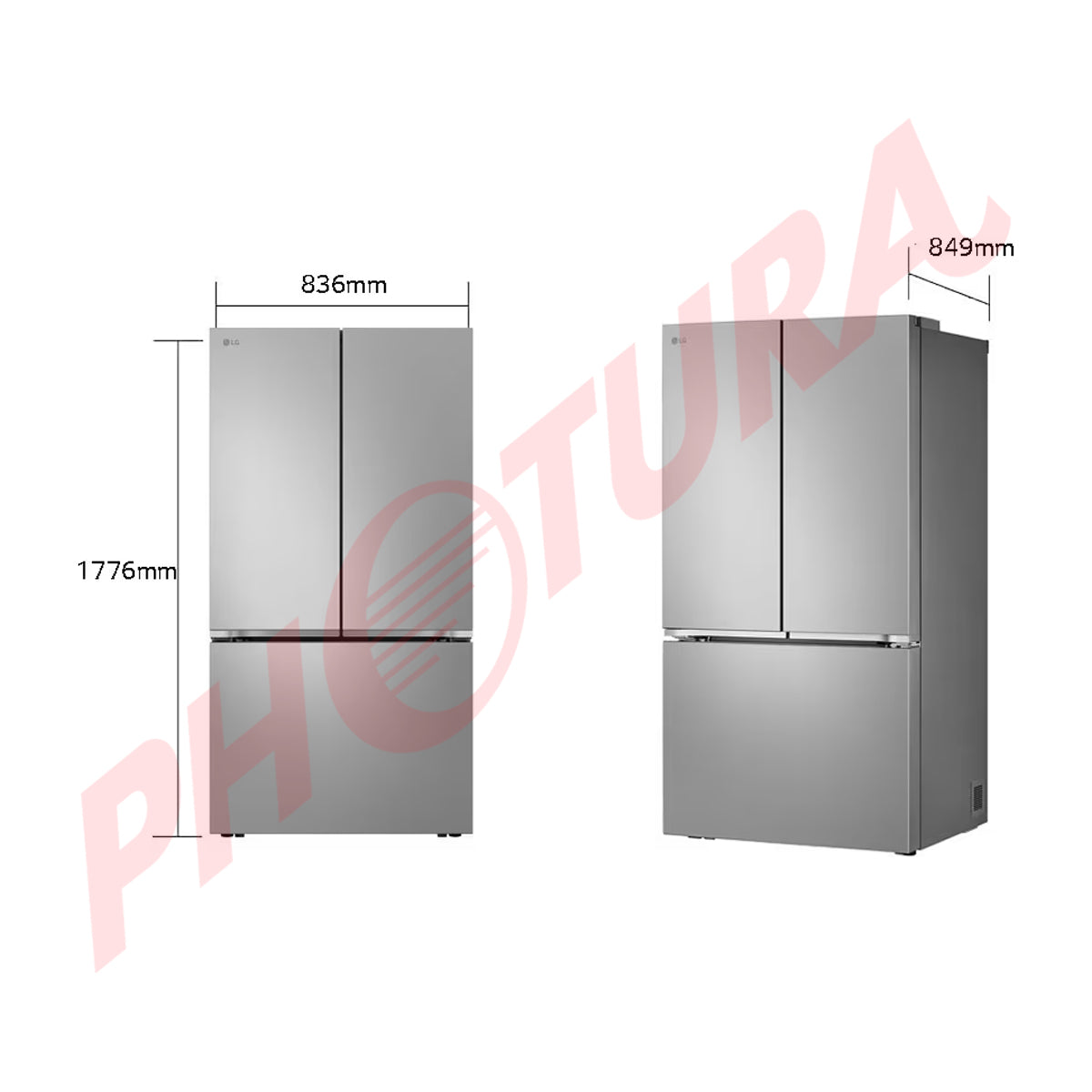 LG Refrigeradora French Door Smart Inverter de 3 Puertas | Linear Cooling | Multi Air Flow | 21.54p3