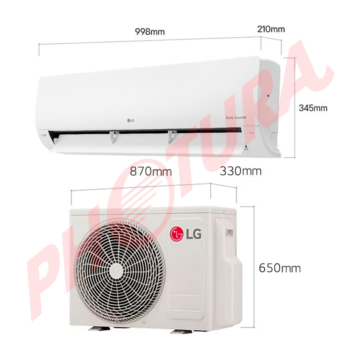 LG Aire Acondicionado Split DUAL Inverter 22,000 BTU | SEER 19 | DUALCOOL | WiFi | ThinQ | kW Manager | Auto Clean+ | 220v