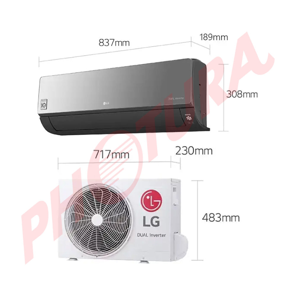 LG Aire Acondicionado Split DUAL Inverter 12,100 BTU | SEER 20.7 | ARTCOOL | WiFi | ThinQ | Ionizer | Funcionamiento Silencioso | 220v