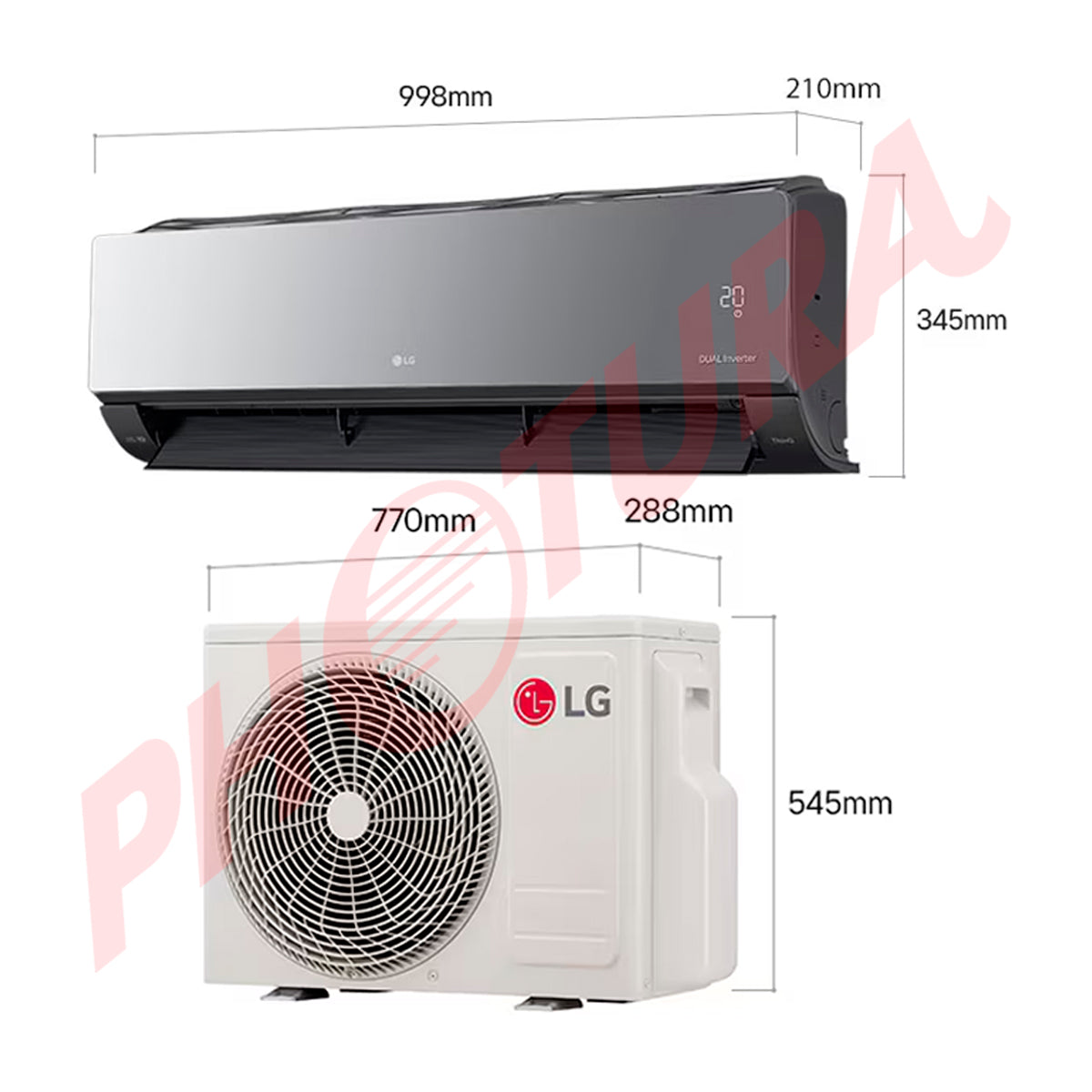 LG Aire Acondicionado Split Dual Inverter 18,000 BTU | SEER 19 | ARTCOOL | Smart ThinQ WiFi | Modo Silencioso | 220v