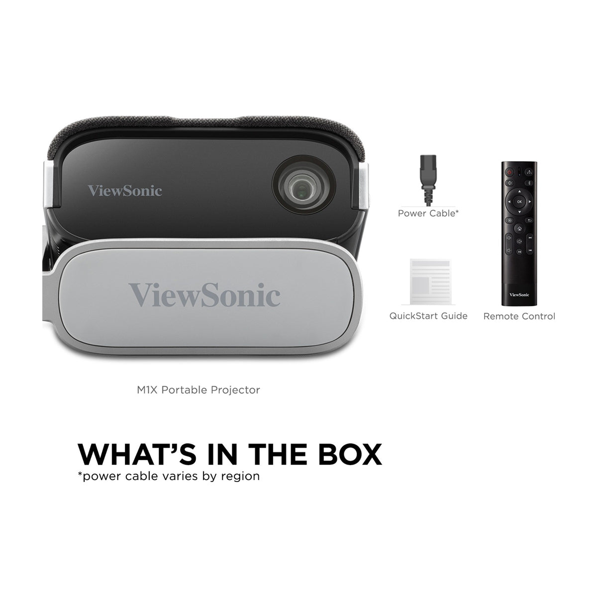 ViewSonic M1X Proyector Portátil Smart | WVGA | 360 Lúmenes | 24" - 100" | 16:9 | WiFi | Bluetooth | Cinema SuperColor+ | Smart Stand 360° | Altavoces Harman Kardon | Conexión Inalámbrica