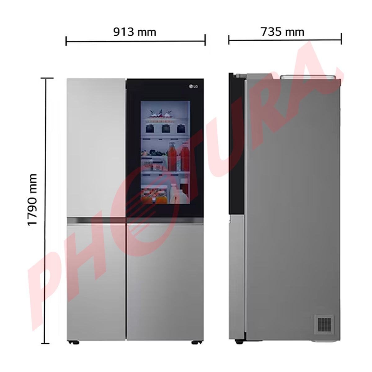 LG Refrigeradora Side By Side InstaView Door-In-Door Linear Inverter | ThinQ | Linear/Door Cooling | Multi Air Flow | Hygiene Fresh+ | 23.13p3
