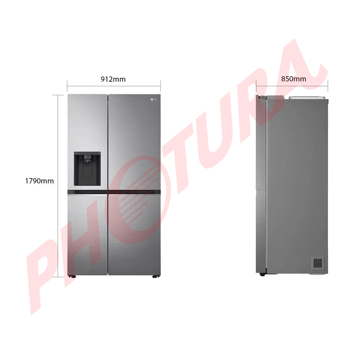 LG Refrigeradora Side By Side Smart Inverter | Multi Air Flow | Linear/Door Cooling | UVNano | Dispensador de Agua y Hielo | 26.27p3