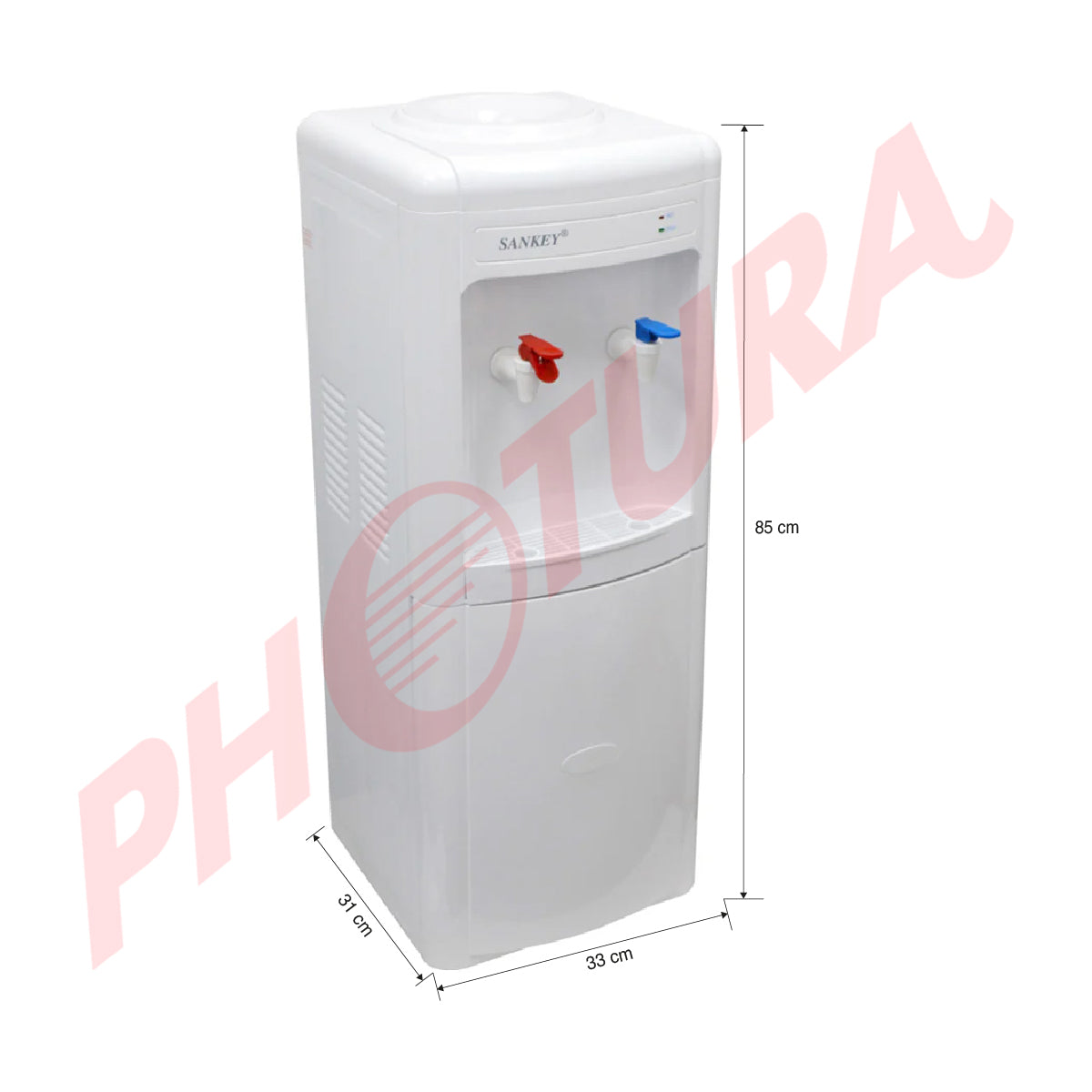 Sankey Dispensador de Agua Fría/Caliente | Compartimiento de Nevera | Blanco