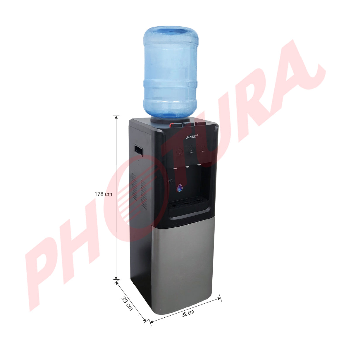 Sankey Dispensador de Agua Fría/Caliente/Natural | Opción de Dispensador Oculto | Negro Gris