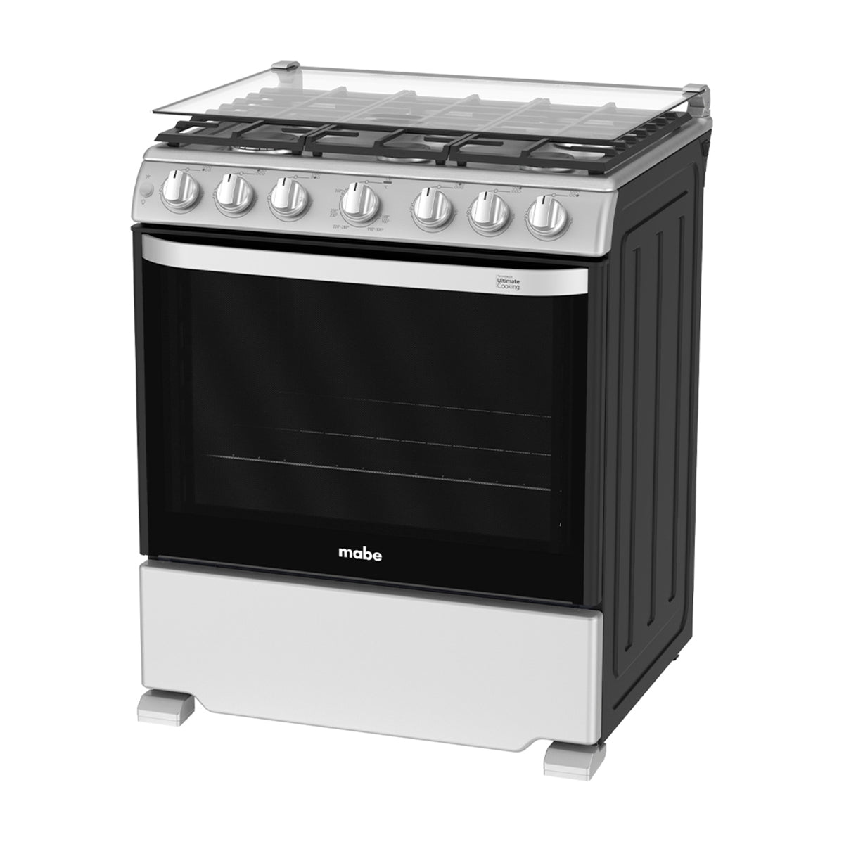 Mabe Estufa a Gas de Acero Inoxidable | Tecnología Ultimate | Perfect Cook | Easy Clean Pro | Tapa | Plancha | 30" | 6 Quemadores