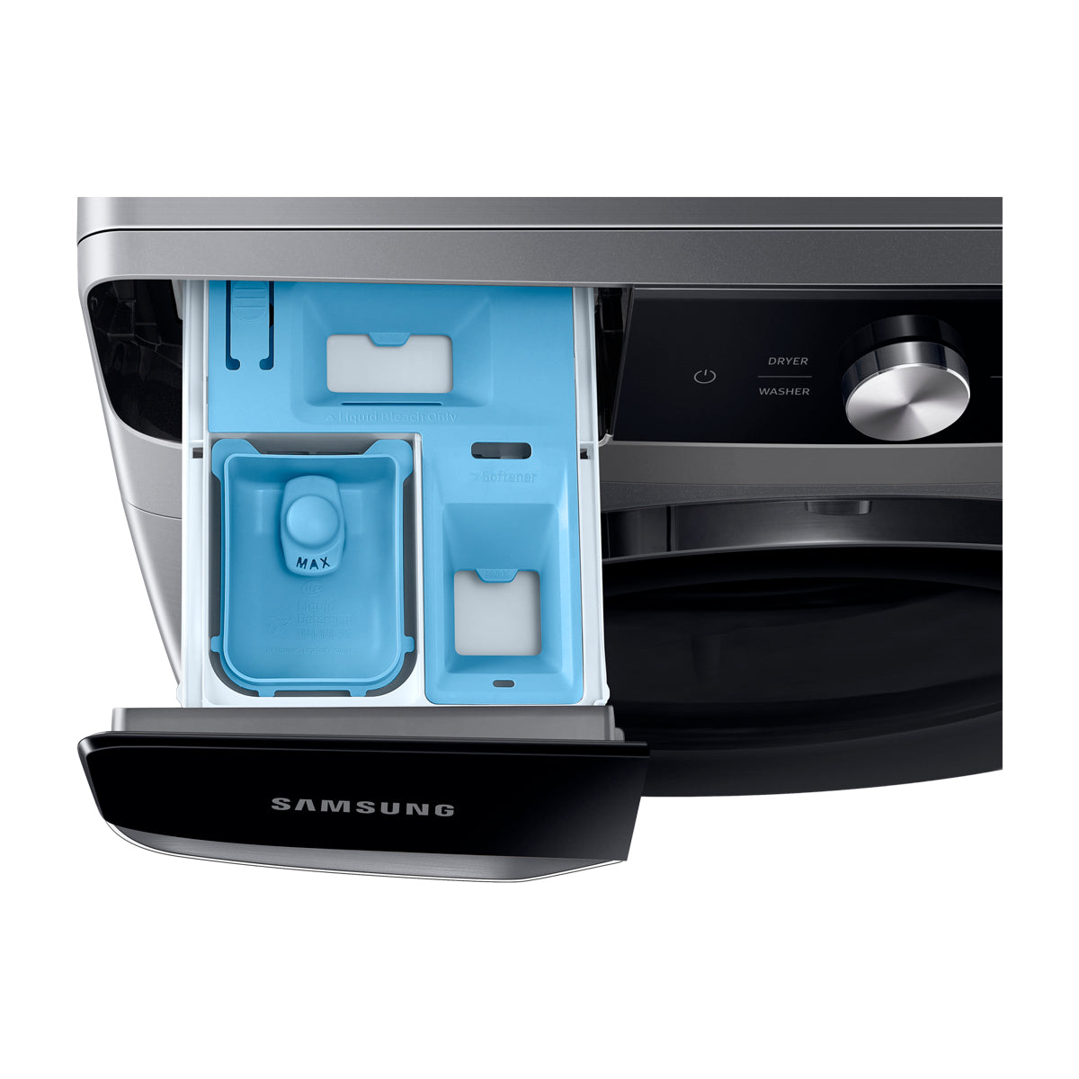 Samsung Combo Lavadora Automática Digital Inverter y Secadora a Gas de Carga Frontal | MultiControl | AI Control | VRT Plus | 22kg | Gris